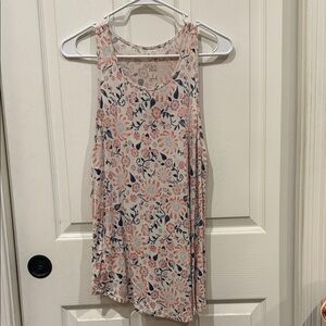 SO Floral Tank Top - Peach and Navy